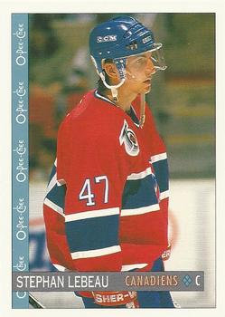 #293 Stephan Lebeau - Montreal Canadiens - 1992-93 O-Pee-Chee Hockey