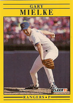 #293 Gary Mielke - Texas Rangers - 1991 Fleer Baseball
