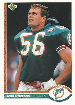 #293 John Offerdahl - Miami Dolphins - 1991 Upper Deck Football