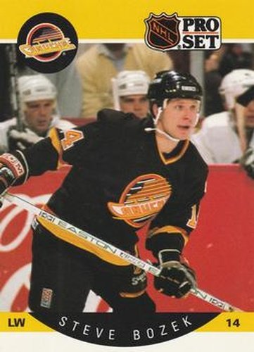 #293 Steve Bozek - Vancouver Canucks - 1990-91 Pro Set Hockey