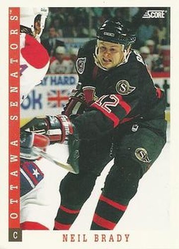 #293 Neil Brady - Ottawa Senators - 1993-94 Score Canadian Hockey