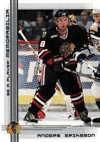 #293 Anders Eriksson - Chicago Blackhawks - 2000-01 Be a Player Memorabilia Hockey