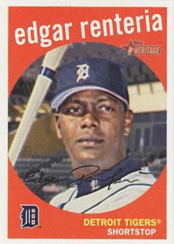 #293 Edgar Renteria - Detroit Tigers - 2008 Topps Heritage Baseball