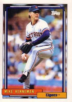 #293 Mike Henneman - Detroit Tigers - 1992 Topps Baseball