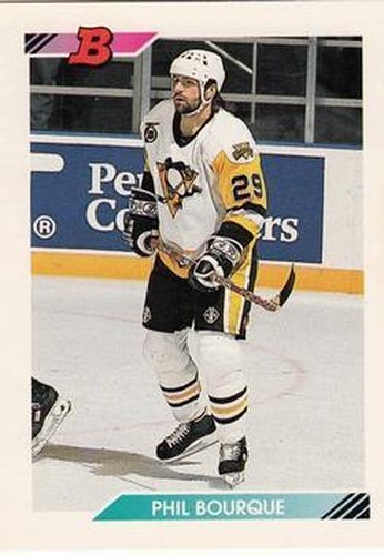 #293 Phil Bourque - Pittsburgh Penguins - 1992-93 Bowman Hockey