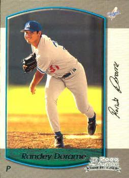 #293 Randey Dorame - Los Angeles Dodgers - 2000 Bowman Baseball