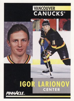 #293 Igor Larionov - Vancouver Canucks - 1991-92 Pinnacle Hockey