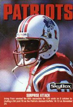 : Irving Fryar Football Card (New England Patriots) 1992