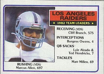 #293 Marcus Allen - Los Angeles Raiders - 1983 Topps Football