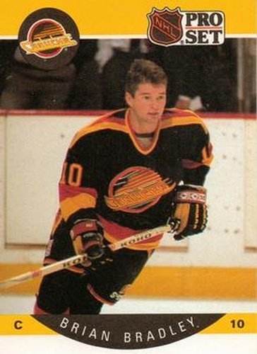 #294 Brian Bradley - Vancouver Canucks - 1990-91 Pro Set Hockey