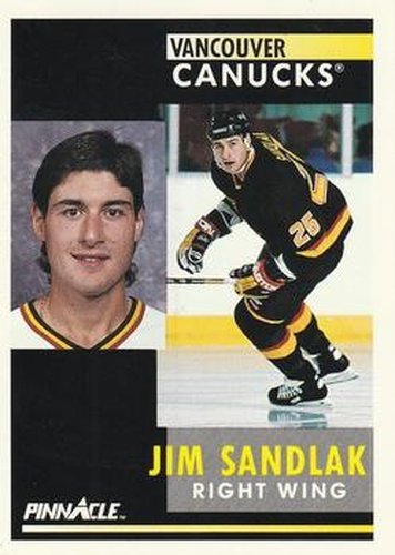#294 Jim Sandlak - Vancouver Canucks - 1991-92 Pinnacle Hockey