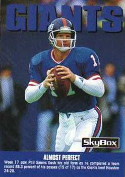 #295 Phil Simms - New York Giants - 1992 SkyBox Impact Football