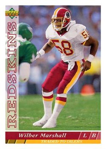 #295 Wilber Marshall - Houston Oilers - 1993 Upper Deck Football