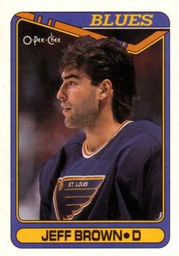 #295 Jeff Brown - St. Louis Blues - 1990-91 O-Pee-Chee Hockey