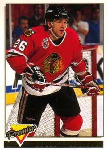 #295 Jocelyn Lemieux - Chicago Blackhawks - 1993-94 O-Pee-Chee Premier Hockey - Gold