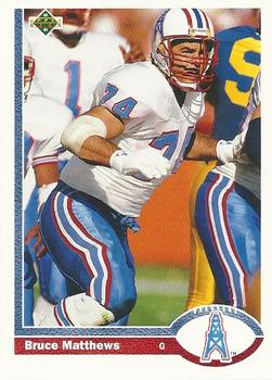 #295 Bruce Matthews - Houston Oilers - 1991 Upper Deck Football