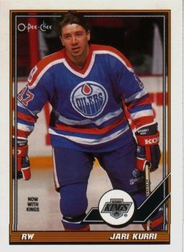 #295 Jari Kurri - Los Angeles Kings - 1991-92 O-Pee-Chee Hockey