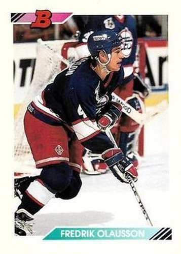 #295 Fredrik Olausson - Winnipeg Jets - 1992-93 Bowman Hockey