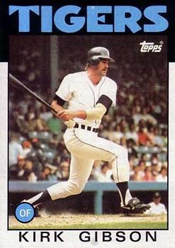 #295 Kirk Gibson - Detroit Tigers - 1986 Topps Baseball