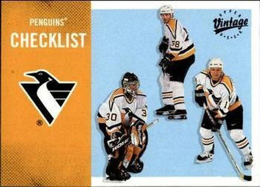 #295 Penguins Checklist - Pittsburgh Penguins - 2000-01 Upper Deck Vintage Hockey