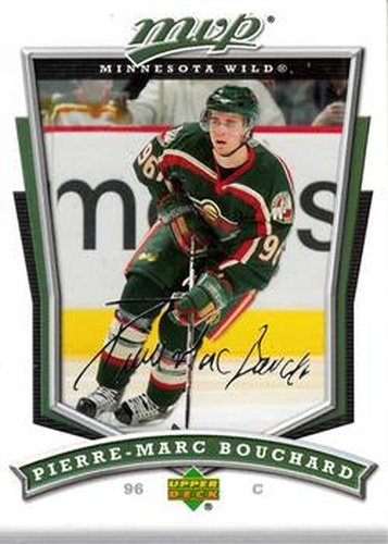 #295 Pierre-Marc Bouchard - Minnesota Wild - 2007-08 Upper Deck MVP Hockey