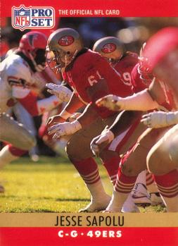 #296 Jesse Sapolu - San Francisco 49ers - 1990 Pro Set Football