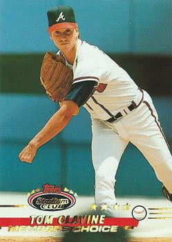 #296 Tom Glavine - Atlanta Braves - 1993 Stadium Club Baseball