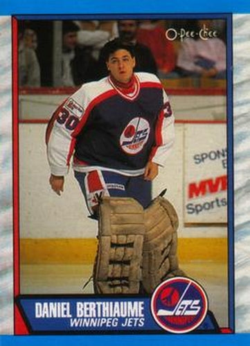 #296 Daniel Berthiaume - Winnipeg Jets - 1989-90 O-Pee-Chee Hockey