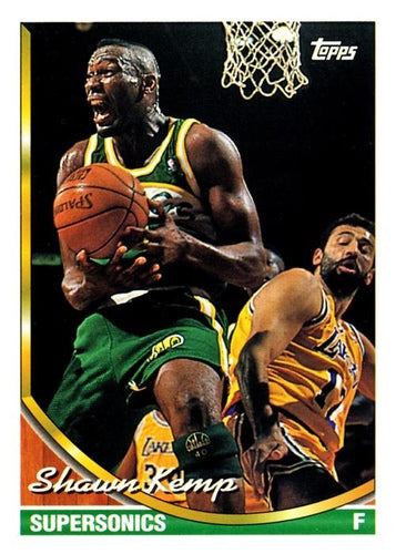#296 Shawn Kemp - Seattle SuperSonics - 1993-94 Topps Basketball