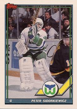 #296 Peter Sidorkiewicz - Hartford Whalers - 1991-92 Topps Hockey