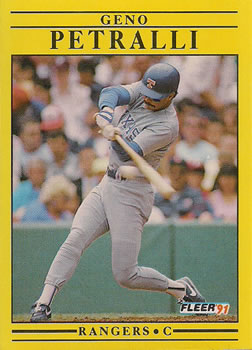 #296 Geno Petralli - Texas Rangers - 1991 Fleer Baseball