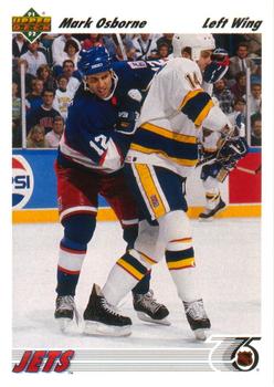 #296 Mark Osborne - Winnipeg Jets - 1991-92 Upper Deck Hockey