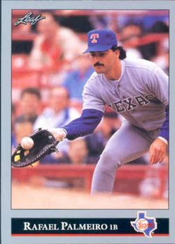 #296 Rafael Palmeiro - Texas Rangers - 1992 Leaf Baseball