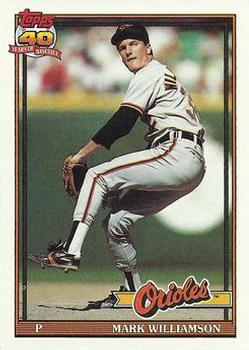 #296 Mark Williamson - Baltimore Orioles - 1991 Topps Baseball