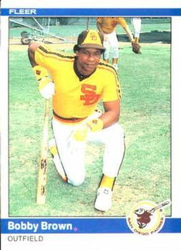 #296 Bobby Brown - San Diego Padres - 1984 Fleer Baseball