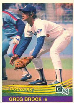 #296 Greg Brock - Los Angeles Dodgers - 1984 Donruss Baseball