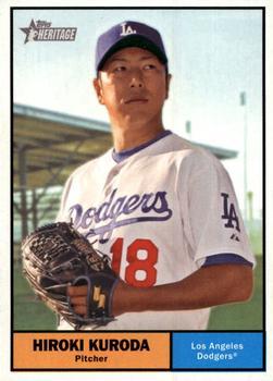 #296 Hiroki Kuroda - Los Angeles Dodgers - 2010 Topps Heritage Baseball