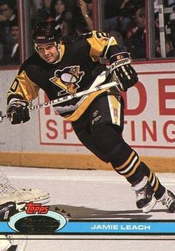 #296 Jamie Leach - Pittsburgh Penguins - 1991-92 Stadium Club Hockey