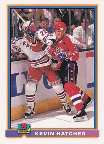 #296 Kevin Hatcher - Washington Capitals - 1991-92 Bowman Hockey