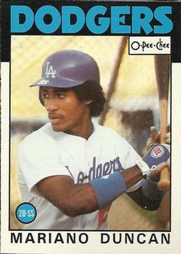 #296 Mariano Duncan - Los Angeles Dodgers - 1986 O-Pee-Chee Baseball