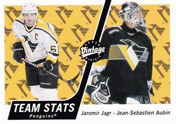 #296 Jaromir Jagr / Jean-Sebastien Aubin - Pittsburgh Penguins - 2000-01 Upper Deck Vintage Hockey