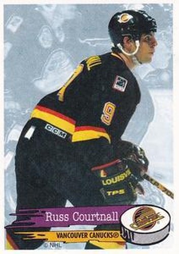 #296 Russ Courtnall - Vancouver Canucks - 1995-96 Panini Hockey Stickers
