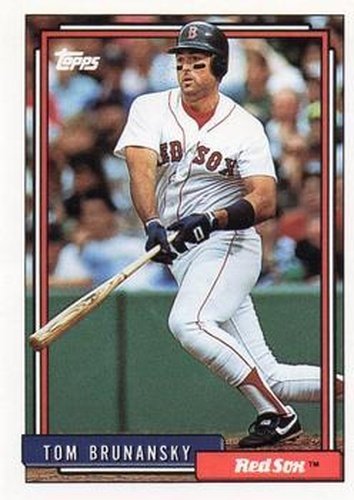 #296 Tom Brunansky - Boston Red Sox - 1992 Topps Baseball