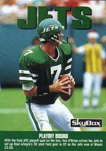 #296 Ken O'Brien - New York Jets - 1992 SkyBox Impact Football