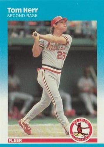 #296 Tom Herr - St. Louis Cardinals - 1987 Fleer Baseball