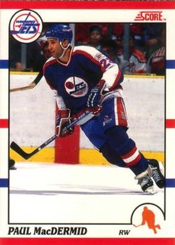 #296 Paul MacDermid - Winnipeg Jets - 1990-91 Score Canadian Hockey