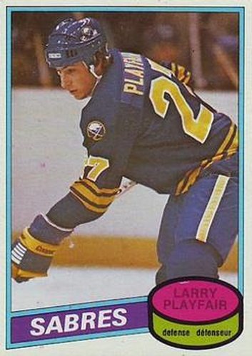 #296 Larry Playfair - Buffalo Sabres - 1980-81 O-Pee-Chee Hockey