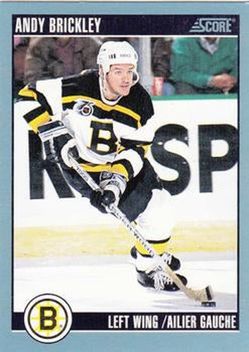 #296 Andy Brickley - Boston Bruins - 1992-93 Score Canadian Hockey