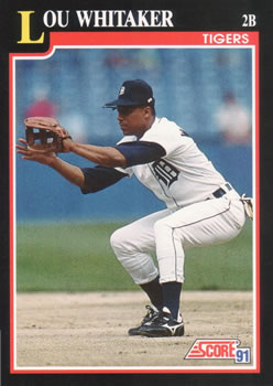 #297 Lou Whitaker - Detroit Tigers - 1991 Score Baseball