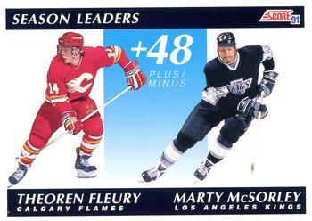 #297 Theoren Fleury / Marty McSorley - Calgary Flames / Los Angeles Kings - 1991-92 Score Canadian Bilingual Hockey
